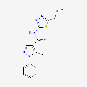 molecular formula C15H15N5O2S B12184021 N-[5-(methoxymethyl)-1,3,4-thiadiazol-2-yl]-5-methyl-1-phenyl-1H-pyrazole-4-carboxamide 