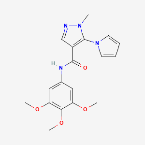 molecular formula C18H20N4O4 B12184022 1-methyl-5-(1H-pyrrol-1-yl)-N-(3,4,5-trimethoxyphenyl)-1H-pyrazole-4-carboxamide 