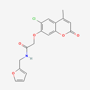 molecular formula C17H14ClNO5 B12184044 2-[(6-chloro-4-methyl-2-oxo-2H-chromen-7-yl)oxy]-N~1~-(2-furylmethyl)acetamide 