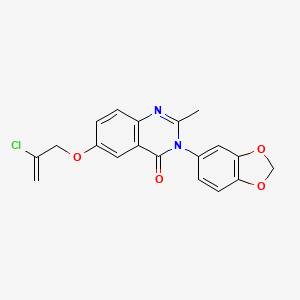 molecular formula C19H15ClN2O4 B12184052 3-(1,3-benzodioxol-5-yl)-6-[(2-chloroprop-2-en-1-yl)oxy]-2-methylquinazolin-4(3H)-one 