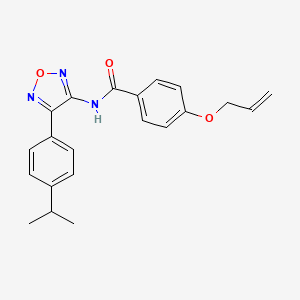 molecular formula C21H21N3O3 B12184058 N-{4-[4-(propan-2-yl)phenyl]-1,2,5-oxadiazol-3-yl}-4-(prop-2-en-1-yloxy)benzamide 