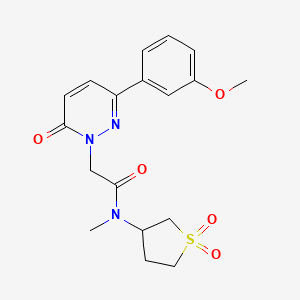 molecular formula C18H21N3O5S B12184070 N-(1,1-dioxidotetrahydrothiophen-3-yl)-2-[3-(3-methoxyphenyl)-6-oxopyridazin-1(6H)-yl]-N-methylacetamide 