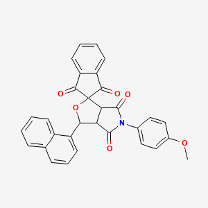 molecular formula C31H21NO6 B12184094 5-(4-methoxyphenyl)-3-(naphthalen-1-yl)-3a,6a-dihydrospiro[furo[3,4-c]pyrrole-1,2'-indene]-1',3',4,6(3H,5H)-tetrone 