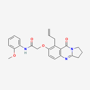 molecular formula C23H23N3O4 B12184109 N-(2-methoxyphenyl)-2-{[9-oxo-8-(prop-2-en-1-yl)-1,2,3,9-tetrahydropyrrolo[2,1-b]quinazolin-7-yl]oxy}acetamide 