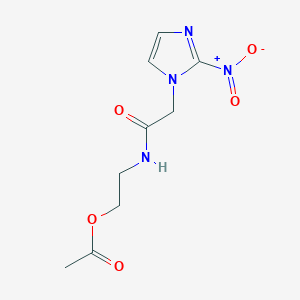 molecular formula C9H12N4O5 B1218411 1H-Imidazole-1-acetamide, N-(2-(acetyloxy)ethyl)-2-nitro- CAS No. 82184-73-4