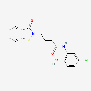 molecular formula C17H15ClN2O3S B12184115 N-(5-chloro-2-hydroxyphenyl)-4-(3-oxo-1,2-benzothiazol-2(3H)-yl)butanamide 