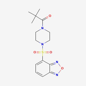 molecular formula C15H20N4O4S B12184133 1-[4-(2,1,3-Benzoxadiazol-4-ylsulfonyl)piperazin-1-yl]-2,2-dimethylpropan-1-one 