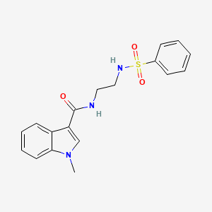 molecular formula C18H19N3O3S B12184144 1-methyl-N-{2-[(phenylsulfonyl)amino]ethyl}-1H-indole-3-carboxamide 