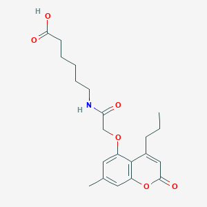 molecular formula C21H27NO6 B12184147 6-({[(7-methyl-2-oxo-4-propyl-2H-chromen-5-yl)oxy]acetyl}amino)hexanoic acid 
