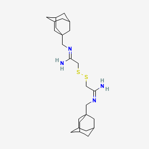 molecular formula C26H42N4S2 B1218419 N-(1-adamantylmethyl)-2-[[2-(1-adamantylmethylamino)-2-imino-ethyl]disulfanyl]acetamidine 