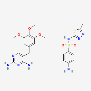 molecular formula C23H28N8O5S2 B1218420 Trimethoprim sulfamethizole CAS No. 79735-35-6