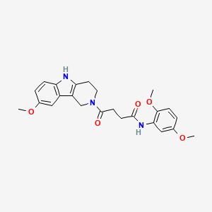 molecular formula C24H27N3O5 B12184229 N-(2,5-dimethoxyphenyl)-4-(8-methoxy-1,3,4,5-tetrahydro-2H-pyrido[4,3-b]indol-2-yl)-4-oxobutanamide 
