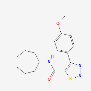 molecular formula C17H21N3O2S B12184255 N-cycloheptyl-4-(4-methoxyphenyl)-1,2,3-thiadiazole-5-carboxamide 