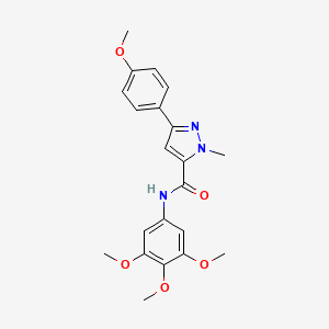 molecular formula C21H23N3O5 B12184268 3-(4-methoxyphenyl)-1-methyl-N-(3,4,5-trimethoxyphenyl)-1H-pyrazole-5-carboxamide 