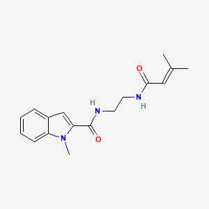 molecular formula C17H21N3O2 B12184276 1-methyl-N-{2-[(3-methylbut-2-enoyl)amino]ethyl}-1H-indole-2-carboxamide 