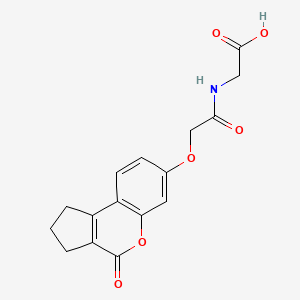 molecular formula C16H15NO6 B12184279 N-{[(4-oxo-1,2,3,4-tetrahydrocyclopenta[c]chromen-7-yl)oxy]acetyl}glycine 