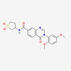molecular formula C21H21N3O6S B12184283 3-(2,5-dimethoxyphenyl)-N-(1,1-dioxidotetrahydrothiophen-3-yl)-4-oxo-3,4-dihydroquinazoline-7-carboxamide 