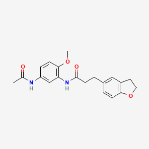 molecular formula C20H22N2O4 B12184285 N-[5-(acetylamino)-2-methoxyphenyl]-3-(2,3-dihydro-1-benzofuran-5-yl)propanamide 