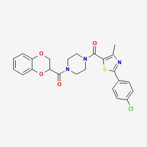 molecular formula C24H22ClN3O4S B12184293 [2-(4-Chlorophenyl)-4-methyl-1,3-thiazol-5-yl][4-(2,3-dihydro-1,4-benzodioxin-2-ylcarbonyl)piperazino]methanone 
