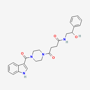 molecular formula C25H28N4O4 B12184307 N-(2-hydroxy-2-phenylethyl)-4-[4-(1H-indol-3-ylcarbonyl)piperazin-1-yl]-4-oxobutanamide 
