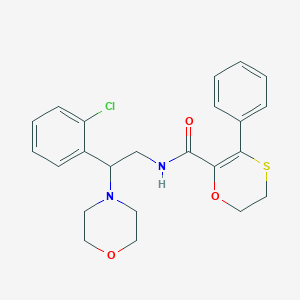 molecular formula C23H25ClN2O3S B12184326 N-[2-(2-chlorophenyl)-2-(morpholin-4-yl)ethyl]-3-phenyl-5,6-dihydro-1,4-oxathiine-2-carboxamide 