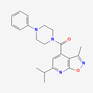 molecular formula C21H24N4O2 B12184351 6-Isopropyl-3-methyl-4-[(4-phenyl-1-piperazinyl)carbonyl]isoxazolo[5,4-b]pyridine 