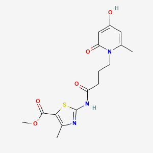 molecular formula C16H19N3O5S B12184396 methyl 2-{[4-(4-hydroxy-6-methyl-2-oxopyridin-1(2H)-yl)butanoyl]amino}-4-methyl-1,3-thiazole-5-carboxylate 