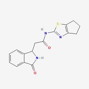 molecular formula C16H15N3O2S B12184409 N-(5,6-dihydro-4H-cyclopenta[d]thiazol-2-yl)-2-(3-oxoisoindolin-1-yl)acetamide 