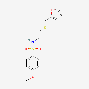 molecular formula C14H17NO4S2 B1218444 N-[2-(2-furanylmethylthio)ethyl]-4-methoxybenzenesulfonamide 