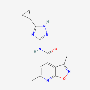 molecular formula C14H14N6O2 B12184451 N-(3-cyclopropyl-1H-1,2,4-triazol-5-yl)-3,6-dimethyl[1,2]oxazolo[5,4-b]pyridine-4-carboxamide 