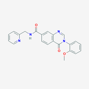 molecular formula C22H18N4O3 B12184459 3-(2-methoxyphenyl)-4-oxo-N-(pyridin-2-ylmethyl)-3,4-dihydroquinazoline-7-carboxamide 