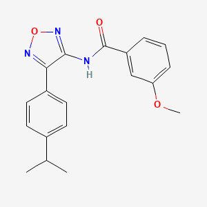 molecular formula C19H19N3O3 B12184476 3-methoxy-N-{4-[4-(propan-2-yl)phenyl]-1,2,5-oxadiazol-3-yl}benzamide 