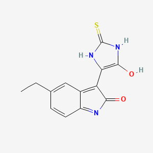 5-ethyl-3-(5-oxo-2-sulfanylidene-4-imidazolidinylidene)-1H-indol-2-one