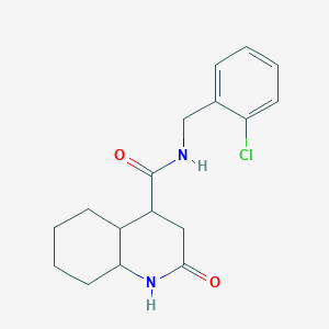 molecular formula C17H21ClN2O2 B12184531 N-[(2-chlorophenyl)methyl]-2-oxo-3,4,4a,5,6,7,8,8a-octahydro-1H-quinoline-4-carboxamide 