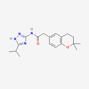 molecular formula C18H24N4O2 B12184547 2-(2,2-dimethyl-3,4-dihydro-2H-chromen-6-yl)-N-[3-(propan-2-yl)-1H-1,2,4-triazol-5-yl]acetamide 