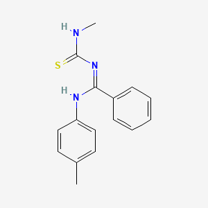 molecular formula C16H17N3S B12184634 N-(methylcarbamothioyl)-N'-(4-methylphenyl)benzenecarboximidamide 