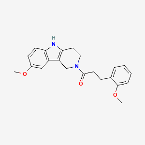 molecular formula C22H24N2O3 B12184642 3-(2-methoxyphenyl)-1-(8-methoxy-1,3,4,5-tetrahydro-2H-pyrido[4,3-b]indol-2-yl)propan-1-one 