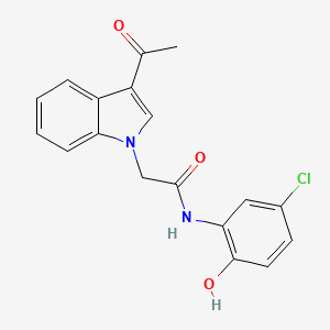 molecular formula C18H15ClN2O3 B12184659 2-(3-acetyl-1H-indol-1-yl)-N-(5-chloro-2-hydroxyphenyl)acetamide 