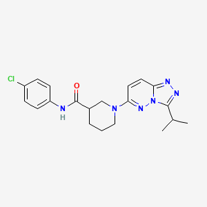 molecular formula C20H23ClN6O B12184667 N-(4-chlorophenyl)-1-[3-(propan-2-yl)[1,2,4]triazolo[4,3-b]pyridazin-6-yl]piperidine-3-carboxamide 