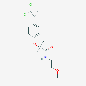 molecular formula C16H21Cl2NO3 B12184673 2-[4-(2,2-dichlorocyclopropyl)phenoxy]-N-(2-methoxyethyl)-2-methylpropanamide 