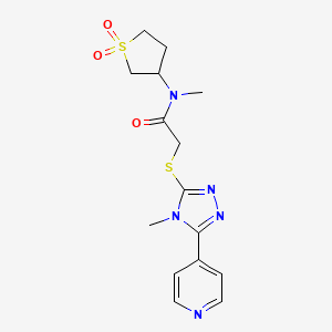 molecular formula C15H19N5O3S2 B12184689 N-(1,1-dioxothiolan-3-yl)-N-methyl-2-(4-methyl-5-(4-pyridyl)(1,2,4-triazol-3-y lthio))acetamide 