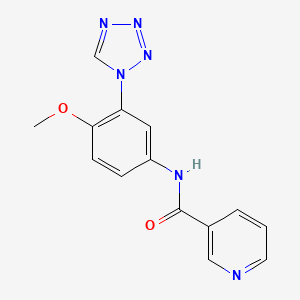 molecular formula C14H12N6O2 B12184715 N-[4-methoxy-3-(1H-tetrazol-1-yl)phenyl]pyridine-3-carboxamide 