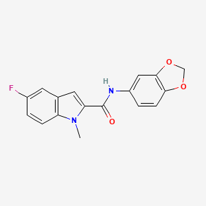 molecular formula C17H13FN2O3 B12184718 N-(1,3-benzodioxol-5-yl)-5-fluoro-1-methyl-1H-indole-2-carboxamide 