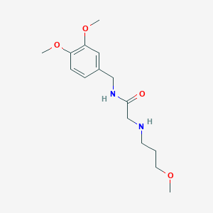 molecular formula C15H24N2O4 B12184719 N-[(3,4-dimethoxyphenyl)methyl]-2-[(3-methoxypropyl)amino]acetamide 