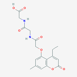molecular formula C18H20N2O7 B12184824 N-{[(4-ethyl-7-methyl-2-oxo-2H-chromen-5-yl)oxy]acetyl}glycylglycine 