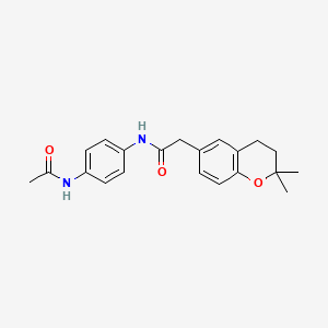 molecular formula C21H24N2O3 B12184829 N-[4-(acetylamino)phenyl]-2-(2,2-dimethyl-3,4-dihydro-2H-chromen-6-yl)acetamide 