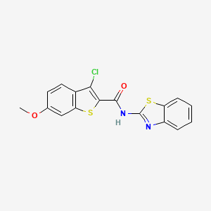 molecular formula C17H11ClN2O2S2 B12184836 Benzo[b]thiophene-2-carboxamide, N-2-benzothiazolyl-3-chloro-6-methoxy- CAS No. 342778-73-8