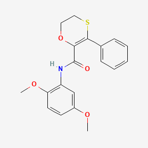 molecular formula C19H19NO4S B12184847 N-(2,5-dimethoxyphenyl)-3-phenyl-5,6-dihydro-1,4-oxathiine-2-carboxamide 