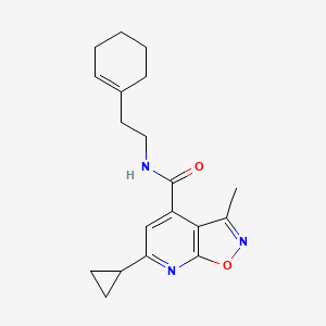 molecular formula C19H23N3O2 B12184857 N-[2-(1-cyclohexen-1-yl)ethyl]-6-cyclopropyl-3-methylisoxazolo[5,4-b]pyridine-4-carboxamide 