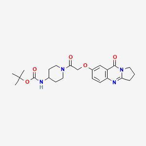 molecular formula C23H30N4O5 B12184880 Tert-butyl (1-{[(9-oxo-1,2,3,9-tetrahydropyrrolo[2,1-b]quinazolin-7-yl)oxy]acetyl}piperidin-4-yl)carbamate 
